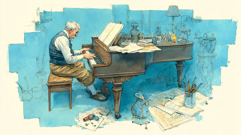 a man playing the piano